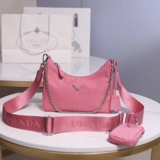 PRADA 프라다 리에디션 사피아노 가죽 트리밍 나일론 숄더백